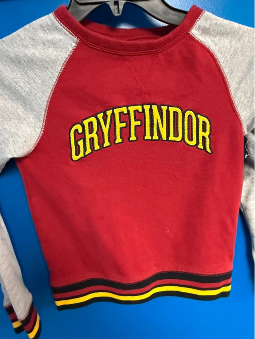 Harry Potter Gryffindor Patch Raglan Sweatshirt Kids Child Small Burgundy Grey